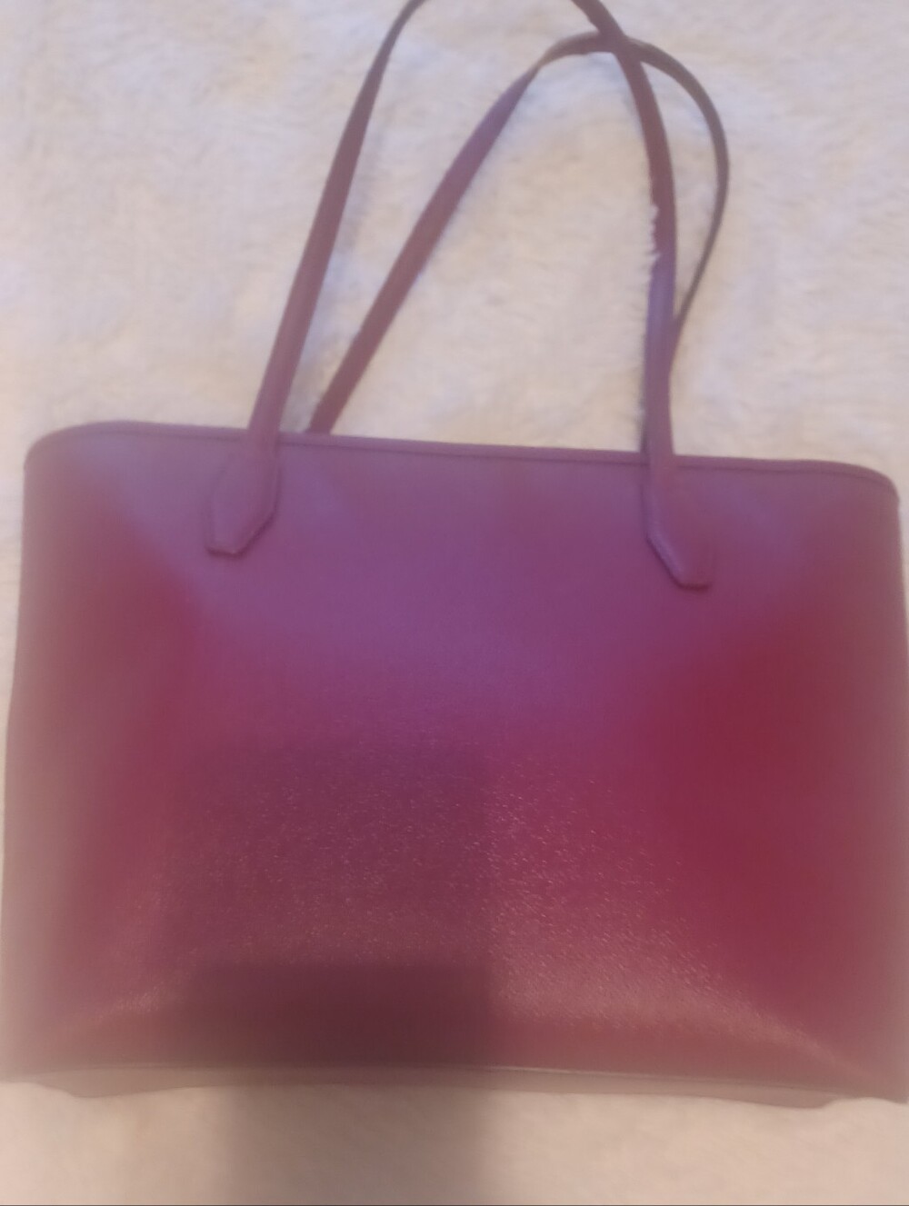 Kate Spade Learher Rasperry Red Tote 16x11 - Picture 2 of 8